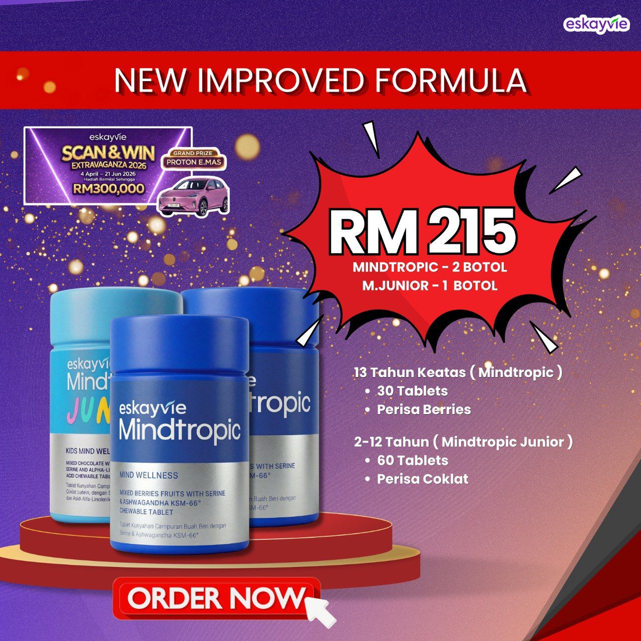 Mindtropic 2 Botol + Mindtropic Junior 1 Botol